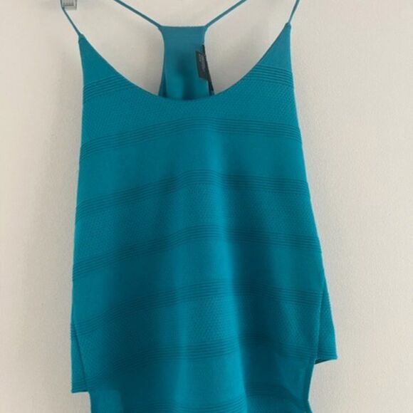 A|X Armani Exchange Women's Mesh High-Low Cami Size Medium Turquoise Gem - Picture 4 of 11